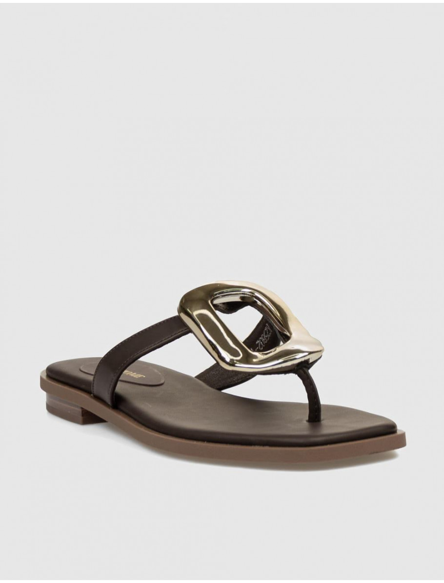 SANDALIA DE DEDO KAMOME TRENDS SANGO MARRoN