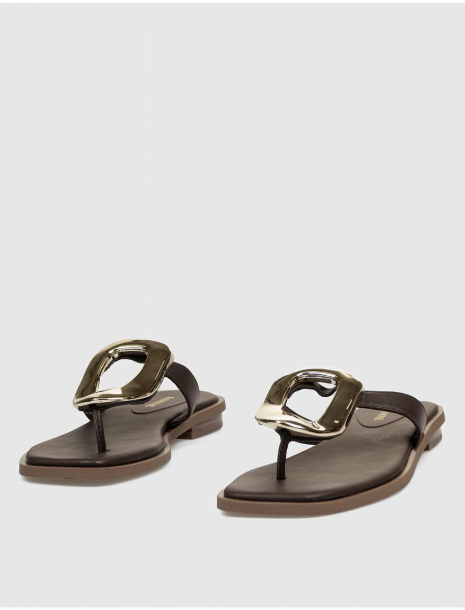 SANDALIA DE DEDO KAMOME TRENDS SANGO MARRoN