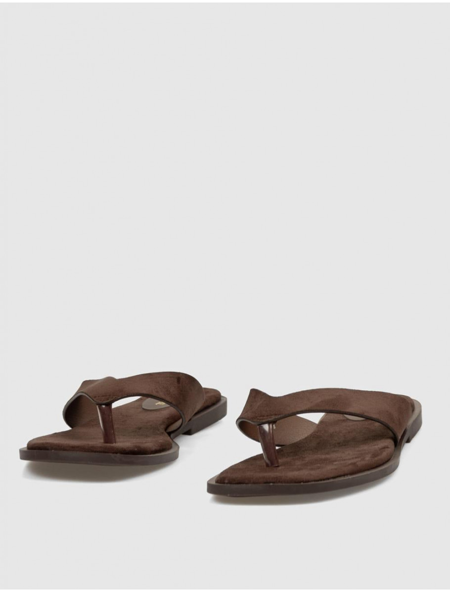 SANDALIA DE DEDO KAMOME TRENDS MICOL MARRoN