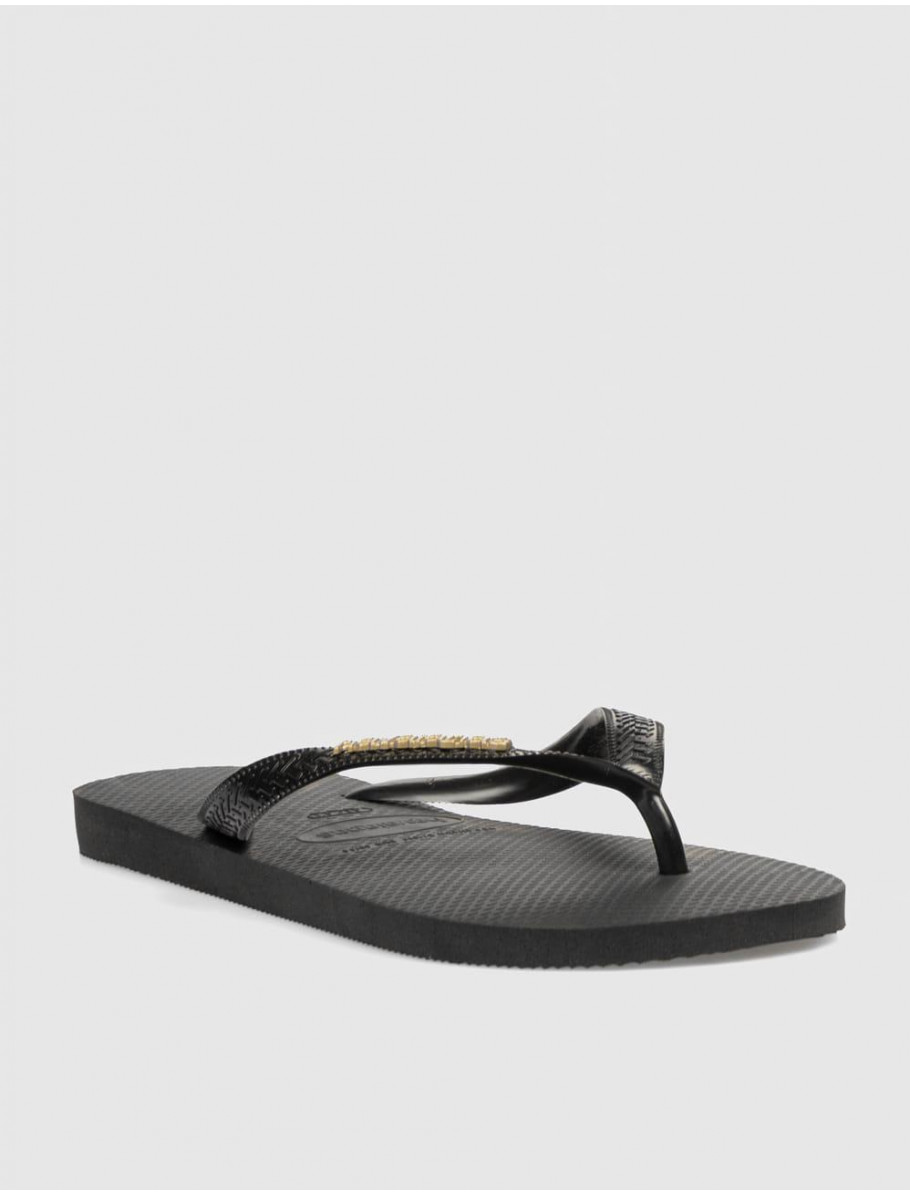 CHANCLA HAVAIANAS LOGO METALLIC NEGRO