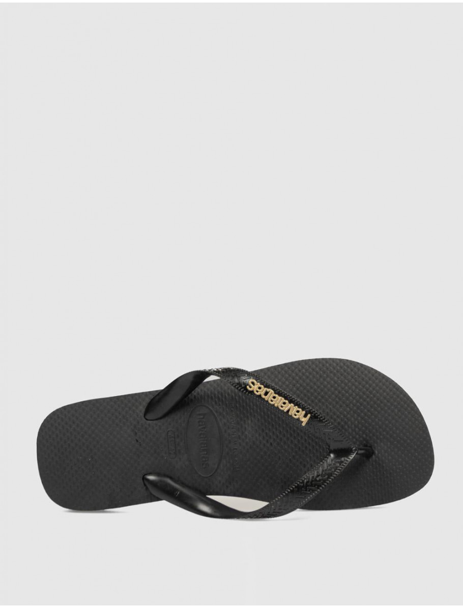 CHANCLA HAVAIANAS LOGO METALLIC NEGRO