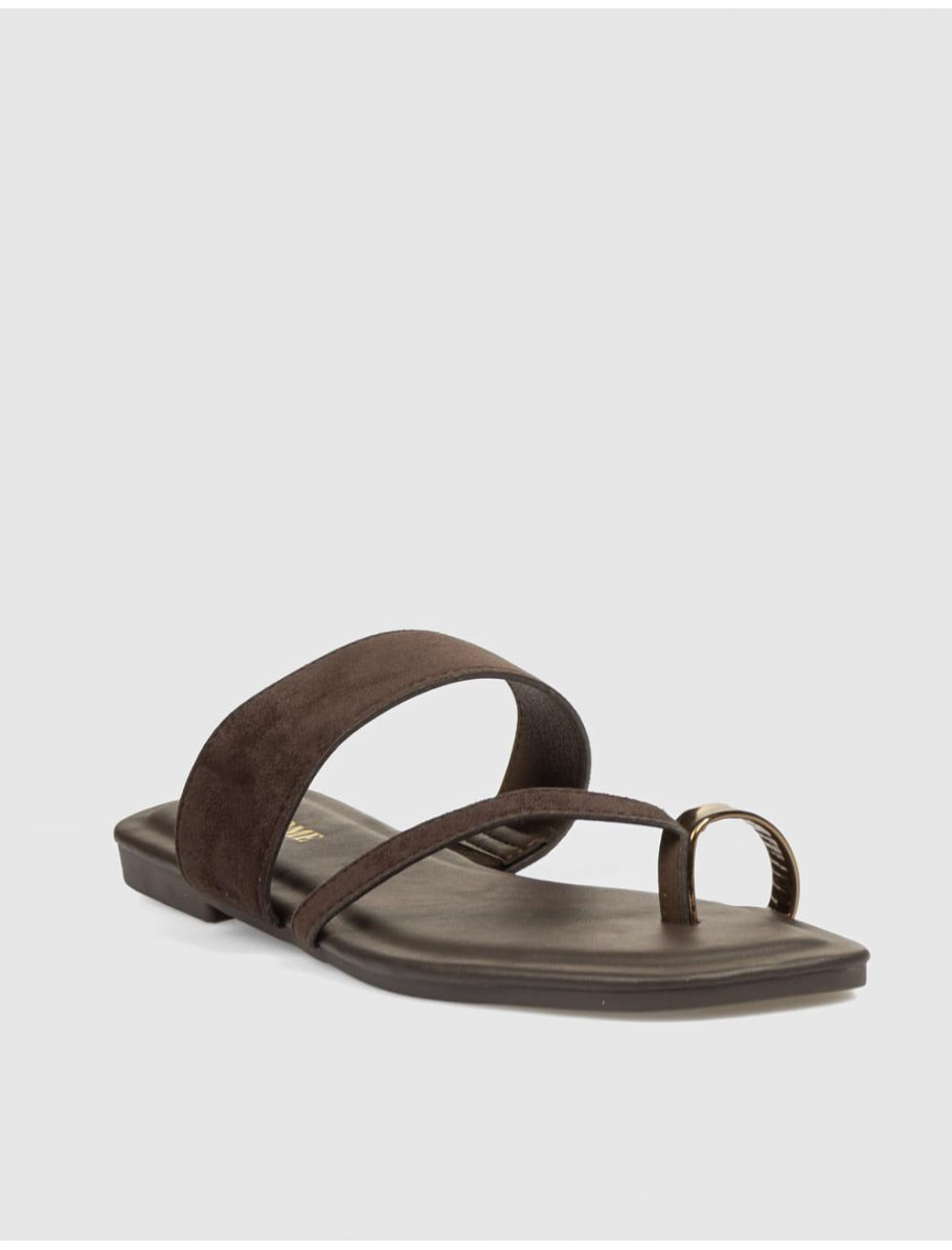 SANDALIA DE DEDO KAMOME TRENDS ROMELLI MARRoN