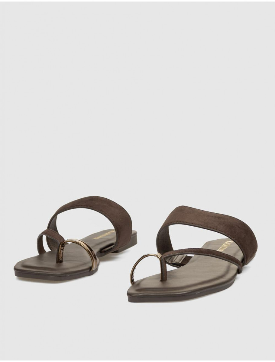 SANDALIA DE DEDO KAMOME TRENDS ROMELLI MARRoN