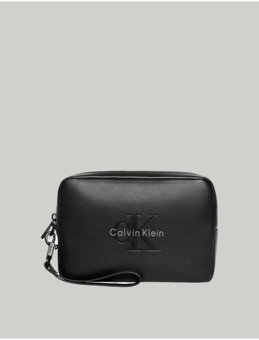 NECESER CALVIN KLEIN BOLD POUCH W HANDLE NEGRO