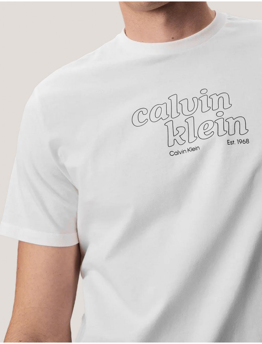 CAMISETA CALVIN KLEIN SS 30S EU CALVIN KLEIN TRVL GRAP BLANCO