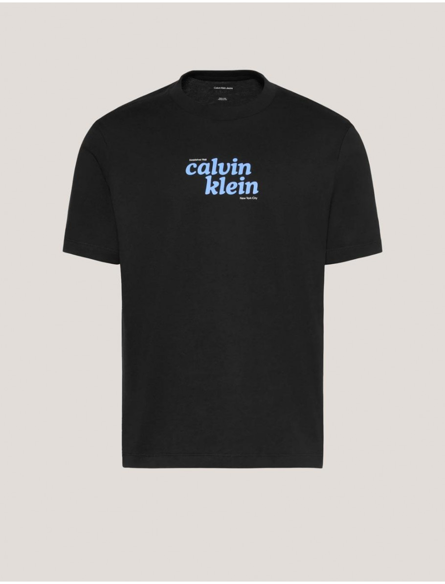 CAMISETA CALVIN KLEIN SS 20S CALVINKLEIN TRVL FONTGRA NEGRO