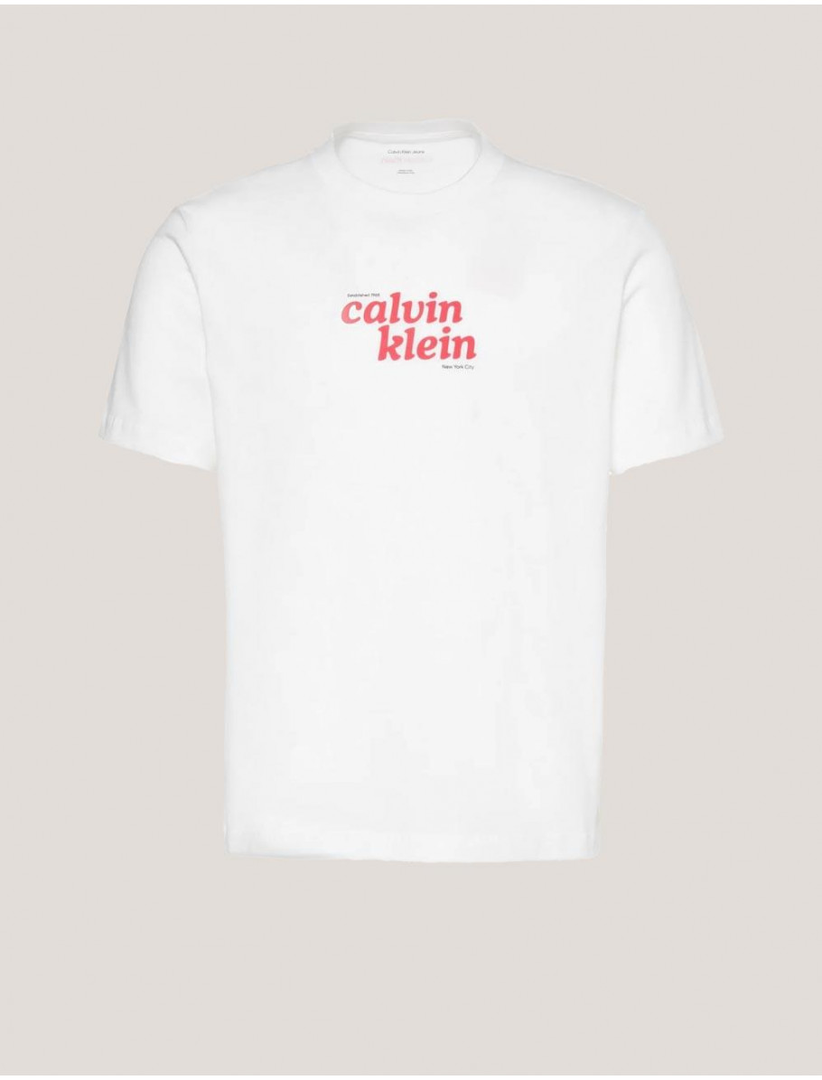 CAMISETA CALVIN KLEIN SS 20S CALVINKLEIN TRVL FONTGRA BLANCO