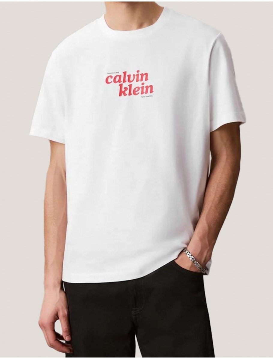 CAMISETA CALVIN KLEIN SS 20S CALVINKLEIN TRVL FONTGRA BLANCO