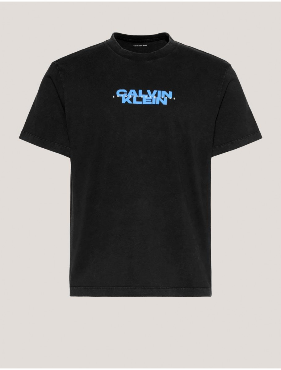 CAMISETA CALVIN KLEIN SS 20S WASHED SPINE GRAPHICTEE NEGRO