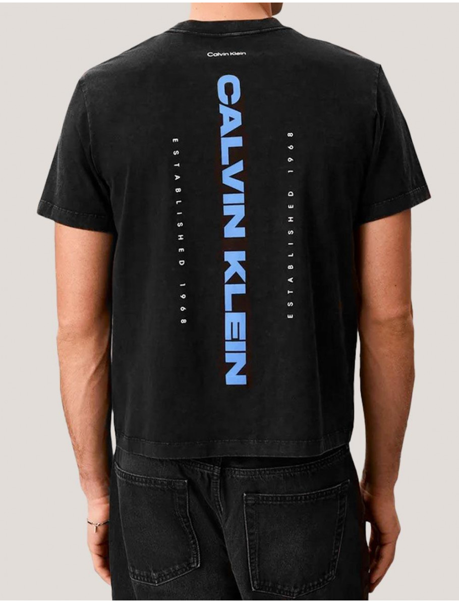 CAMISETA CALVIN KLEIN SS 20S WASHED SPINE GRAPHICTEE NEGRO