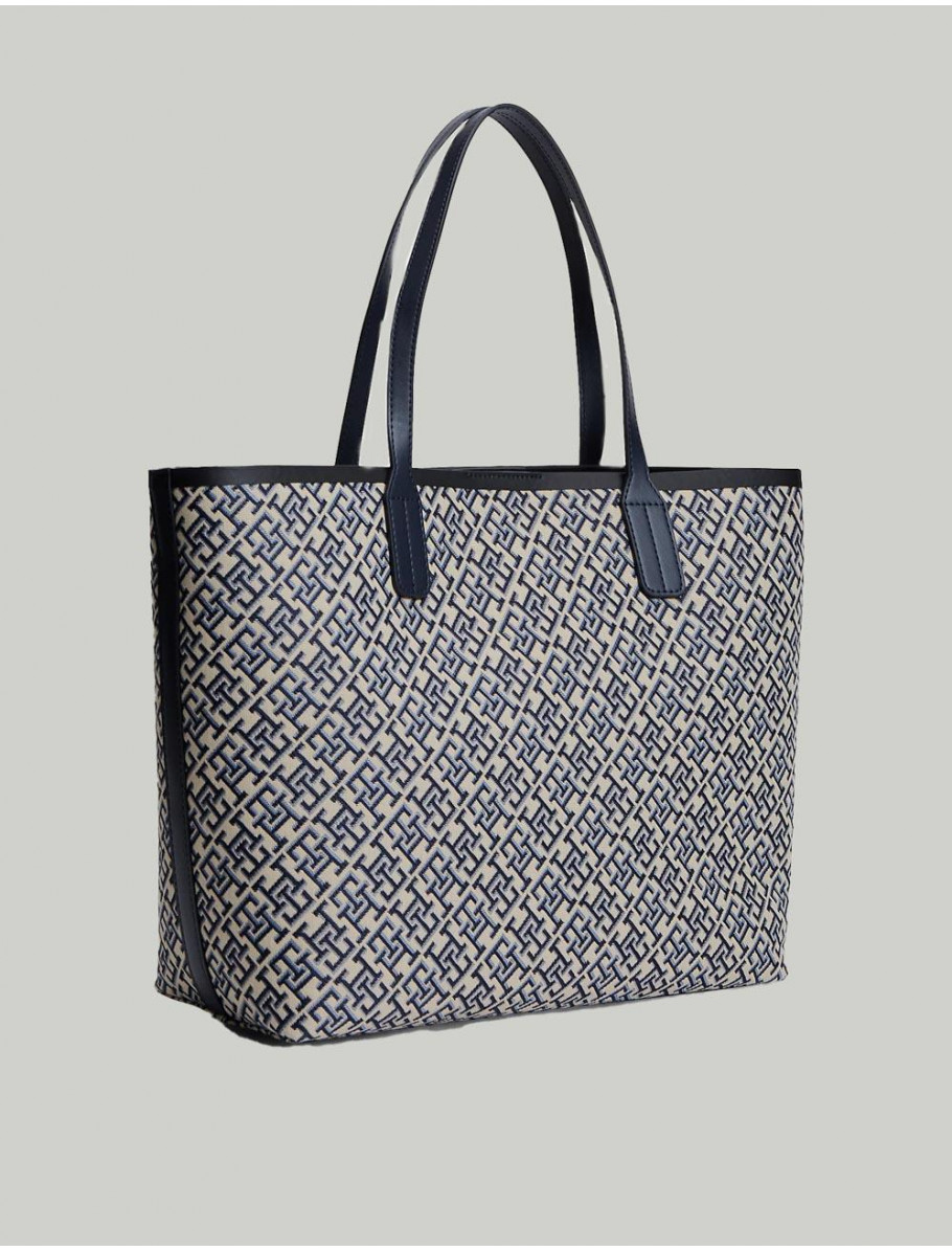 BOLSO TOMMY HILFIGER TH ICON TOTE JACQUARD AZUL