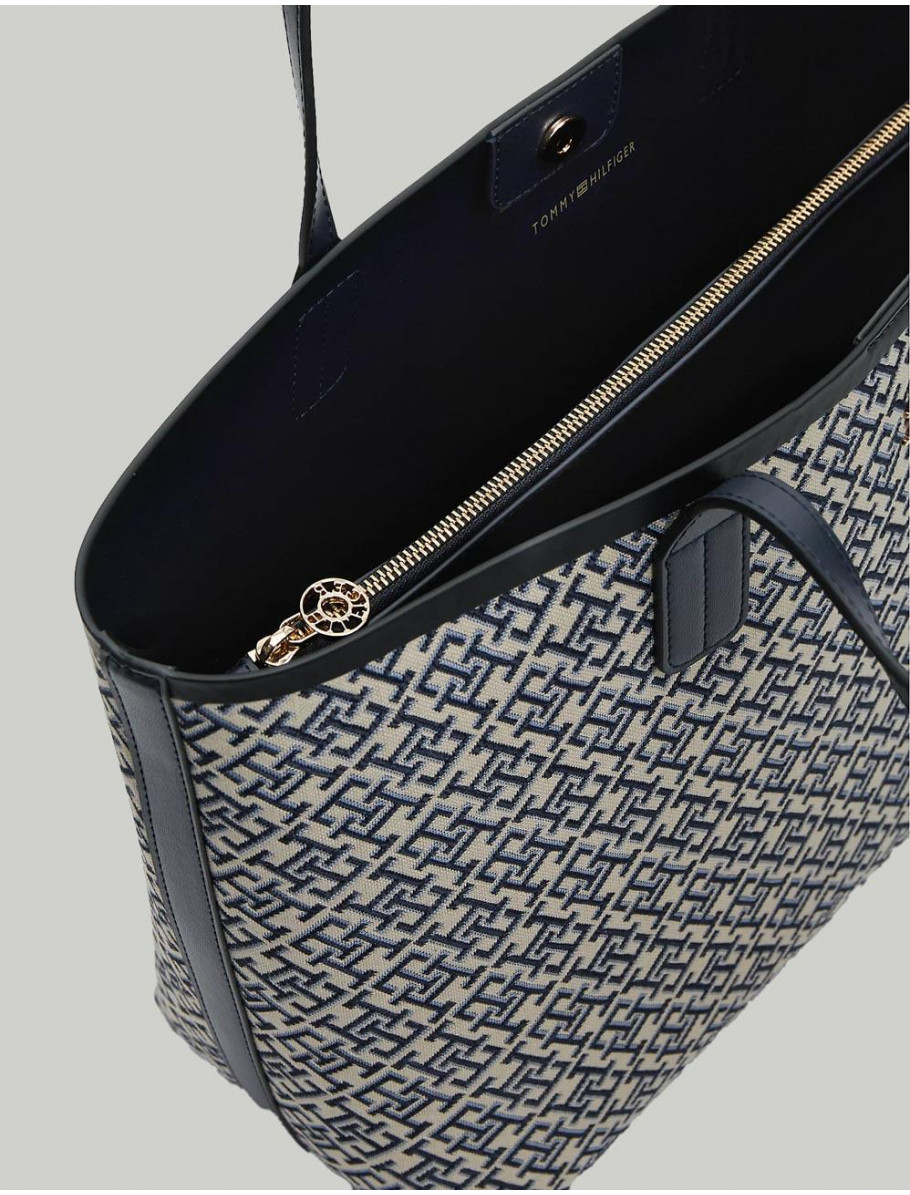 BOLSO TOMMY HILFIGER TH ICON TOTE JACQUARD AZUL