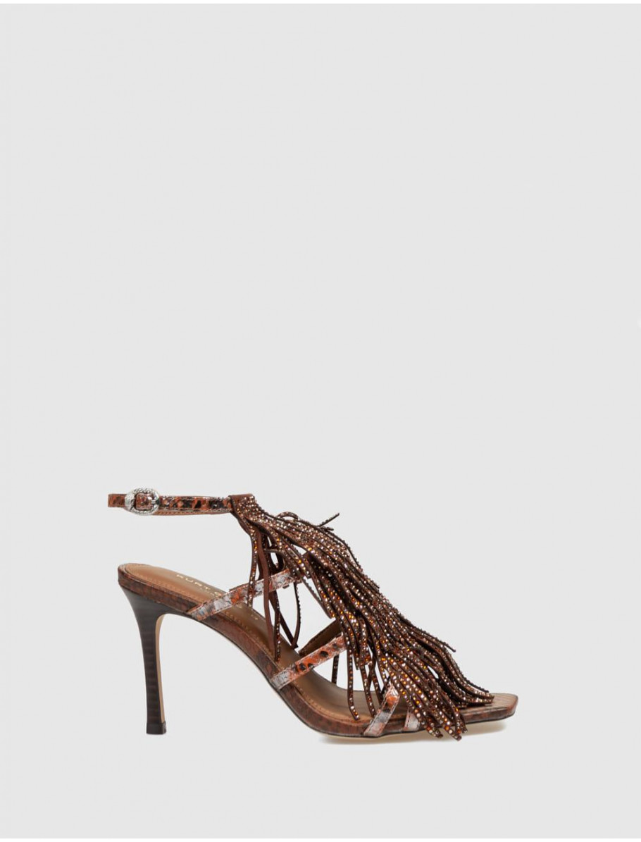 SANDALIA KURT GEIGER FRYNGE SANDAL 90 MARRoN