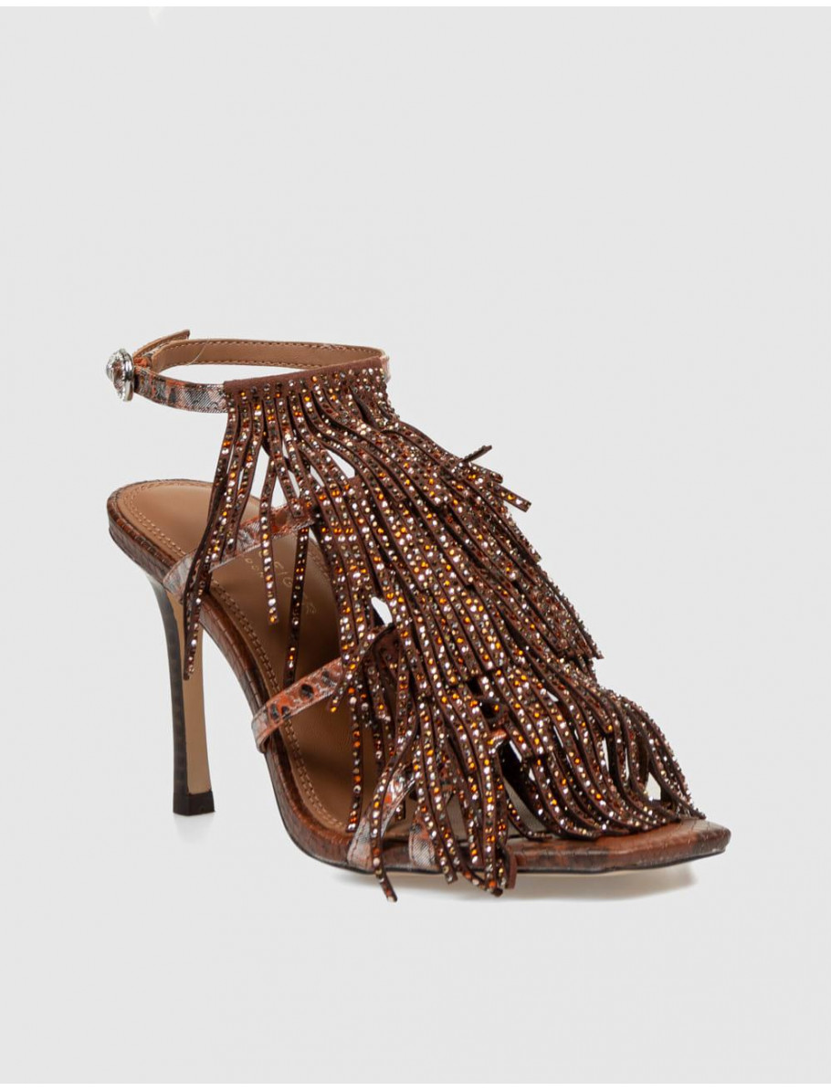 SANDALIA KURT GEIGER FRYNGE SANDAL 90 MARRoN