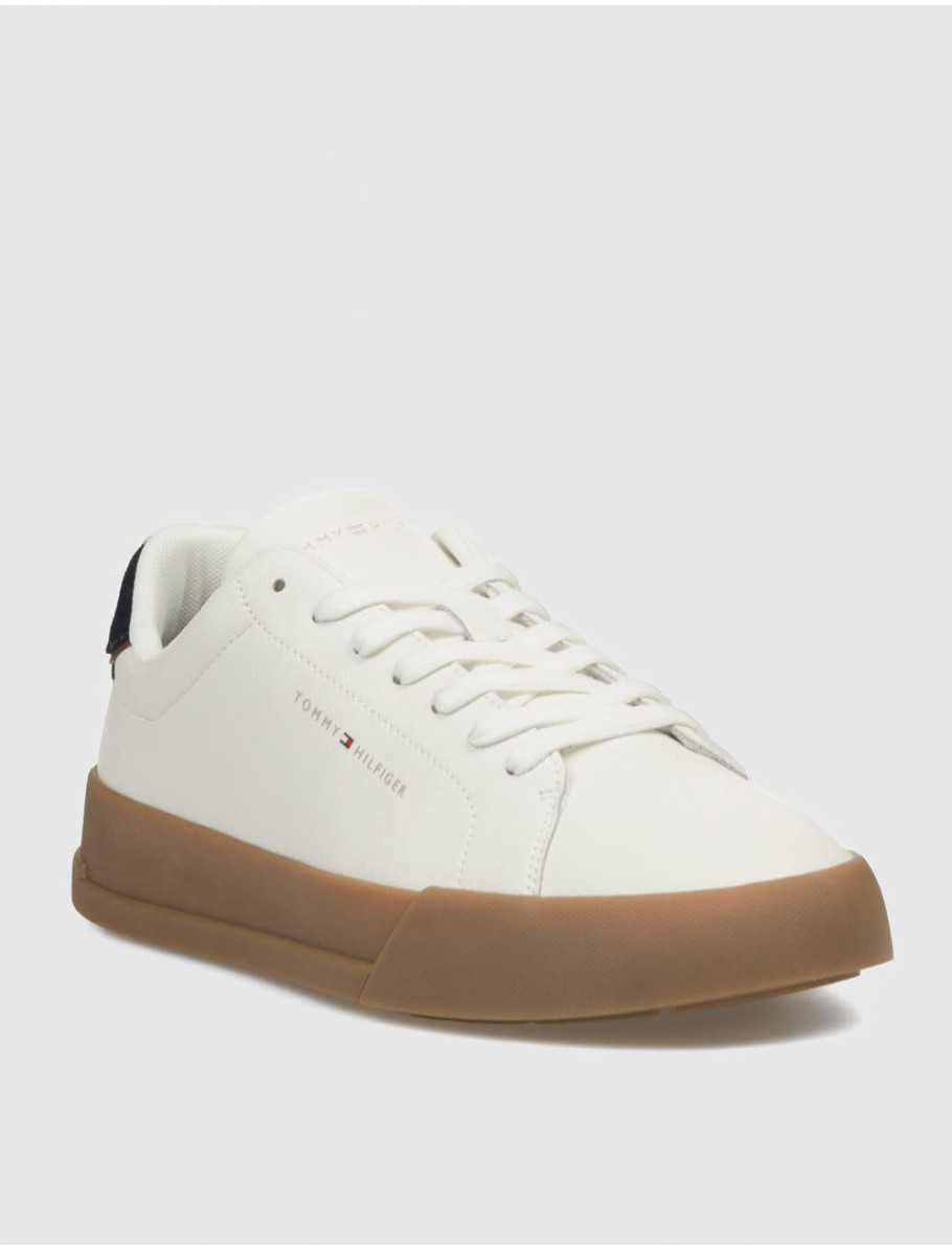 ZAPATILLA TOMMY HILFIGER TH COURT CORE ESS LEATHER BLANCO
