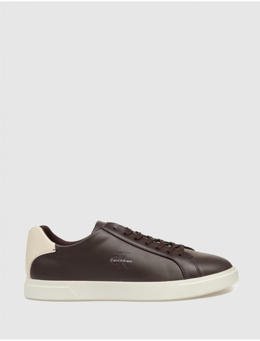 ZAPATILLA CALVIN KLEIN LOW PROF CUPSOLE LTH MARRoN