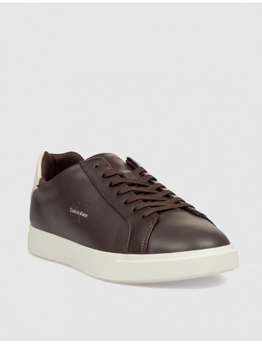 ZAPATILLA CALVIN KLEIN LOW PROF CUPSOLE LTH MARRoN