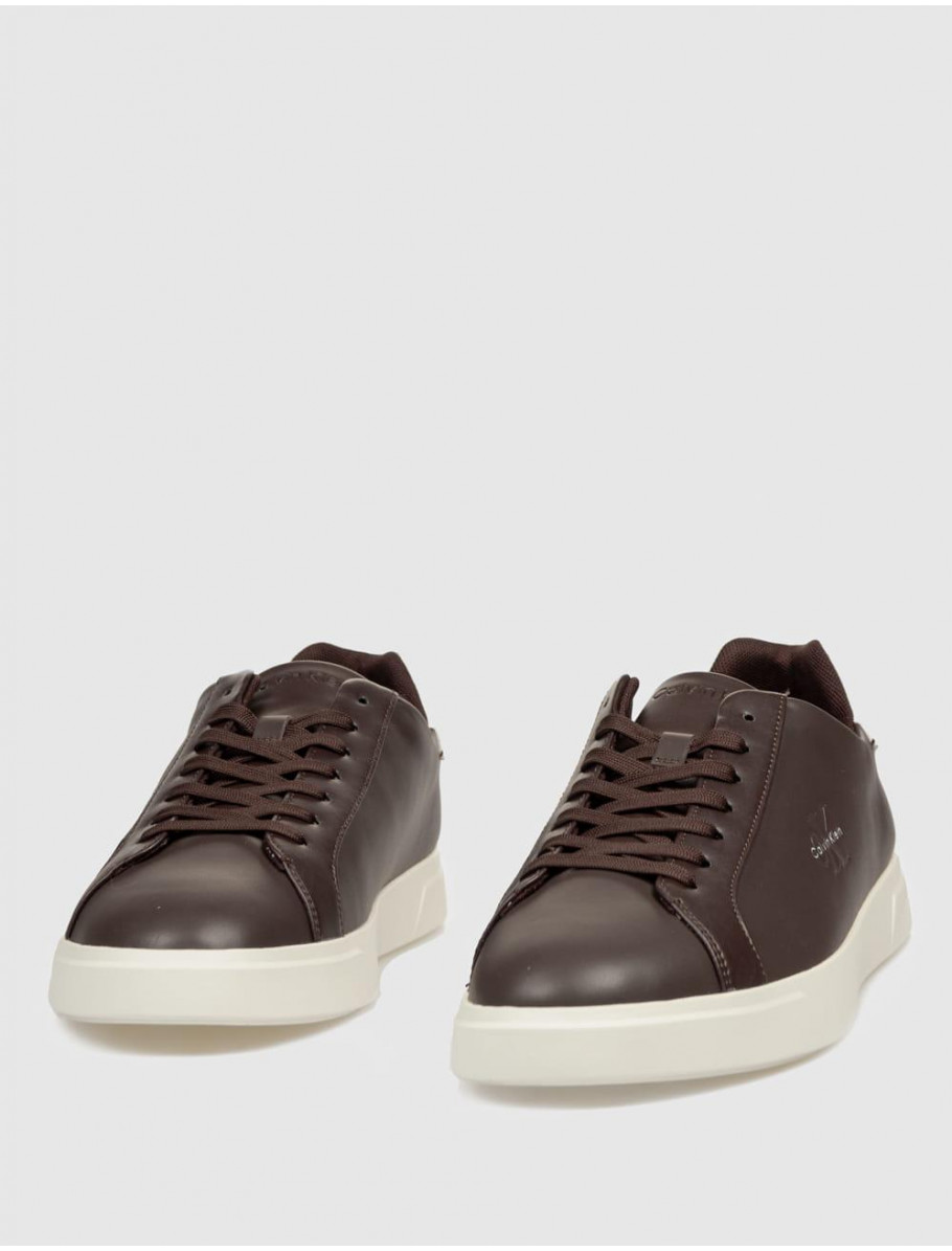 ZAPATILLA CALVIN KLEIN LOW PROF CUPSOLE LTH MARRoN