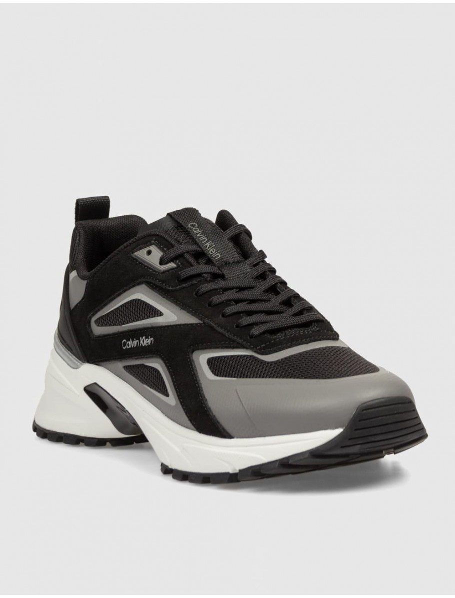 ZAPATILLA CALVIN KLEIN HIKE RUNNER CK STRIPE MIX NY SU NEGRO