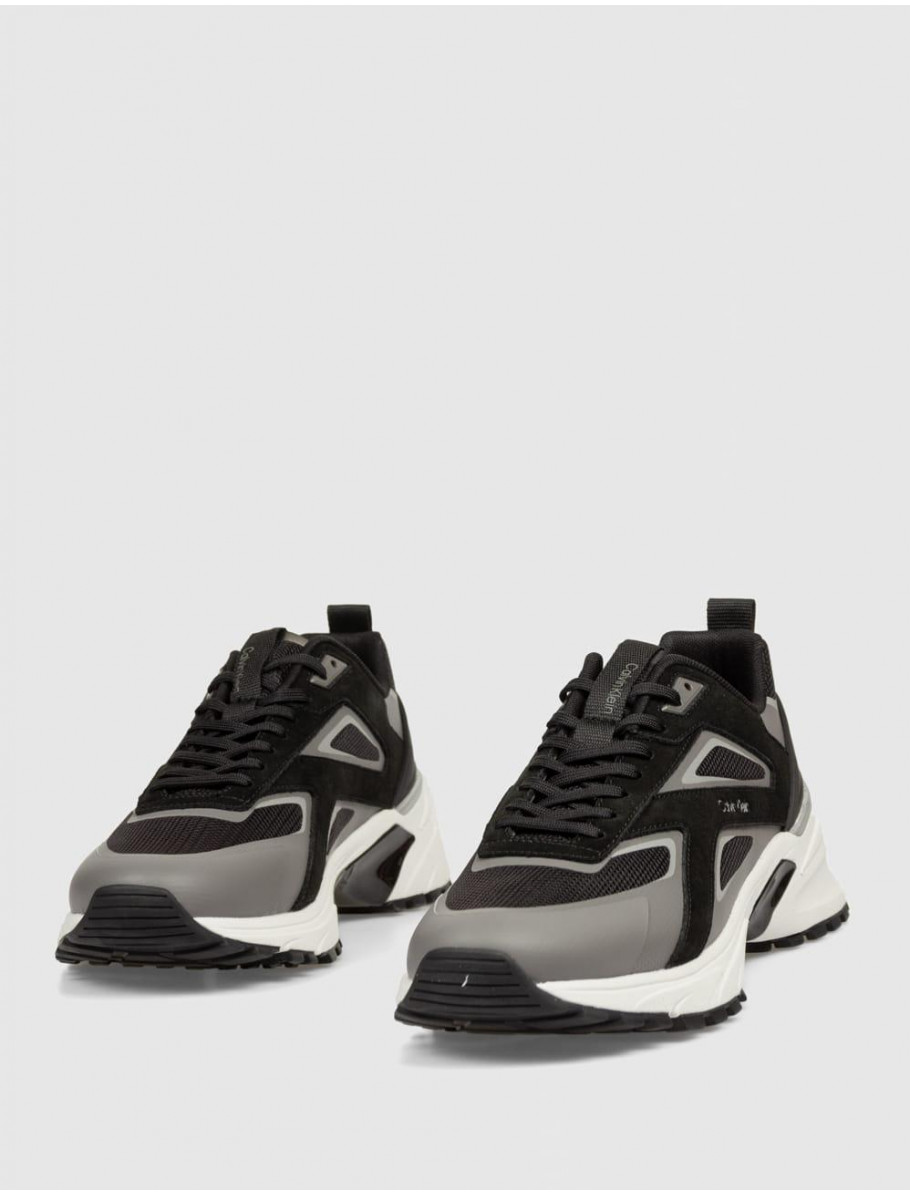ZAPATILLA CALVIN KLEIN HIKE RUNNER CK STRIPE MIX NY SU NEGRO
