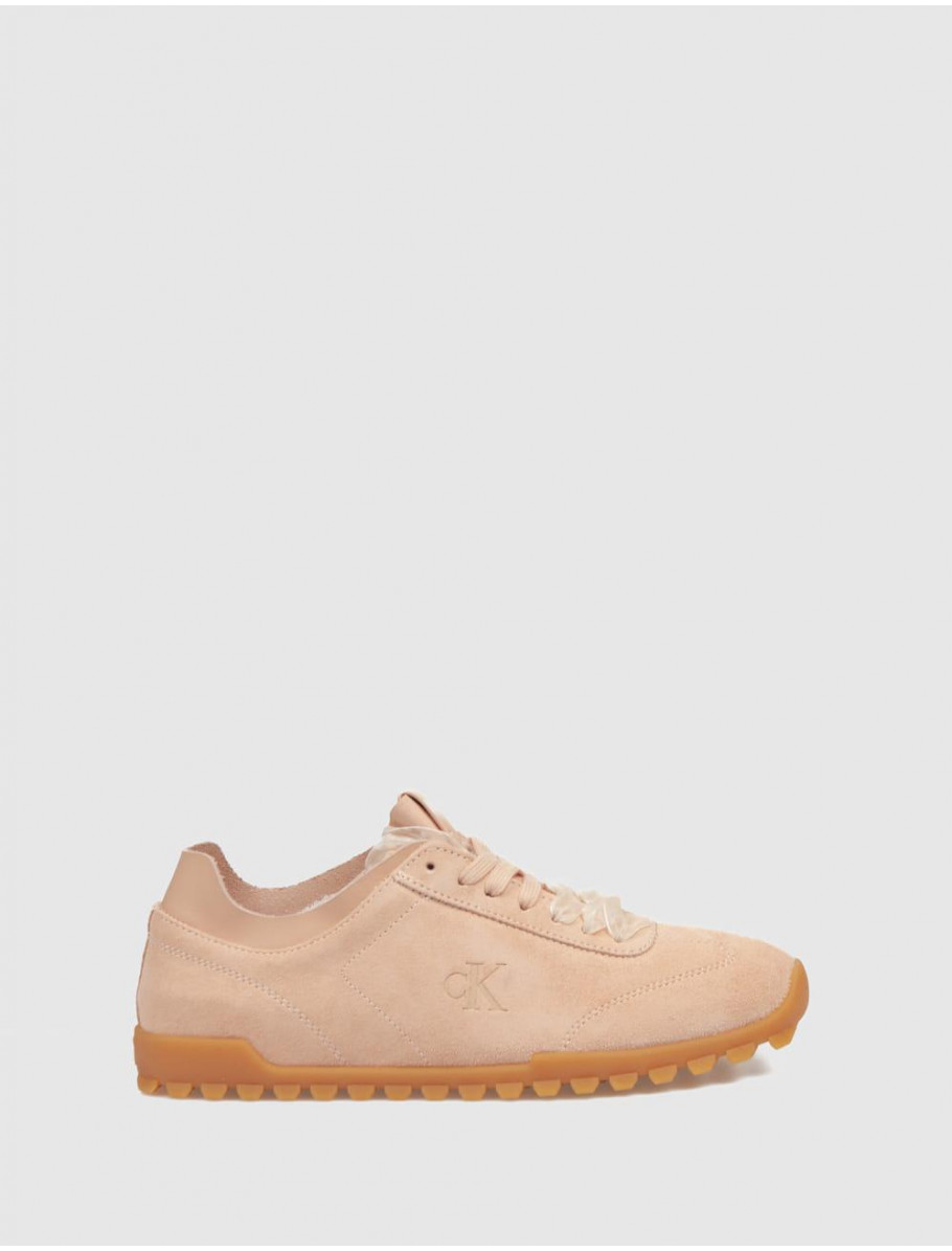 ZAPATILLA CALVIN KLEIN LOW PROFILE RUN MG SUE DB LACES NUDE