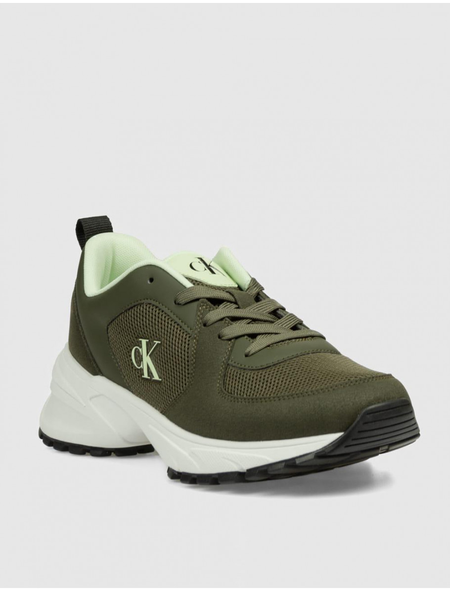 ZAPATILLA CALVIN KLEIN HIKE RUNNER LACE UP SU MESH VERDE