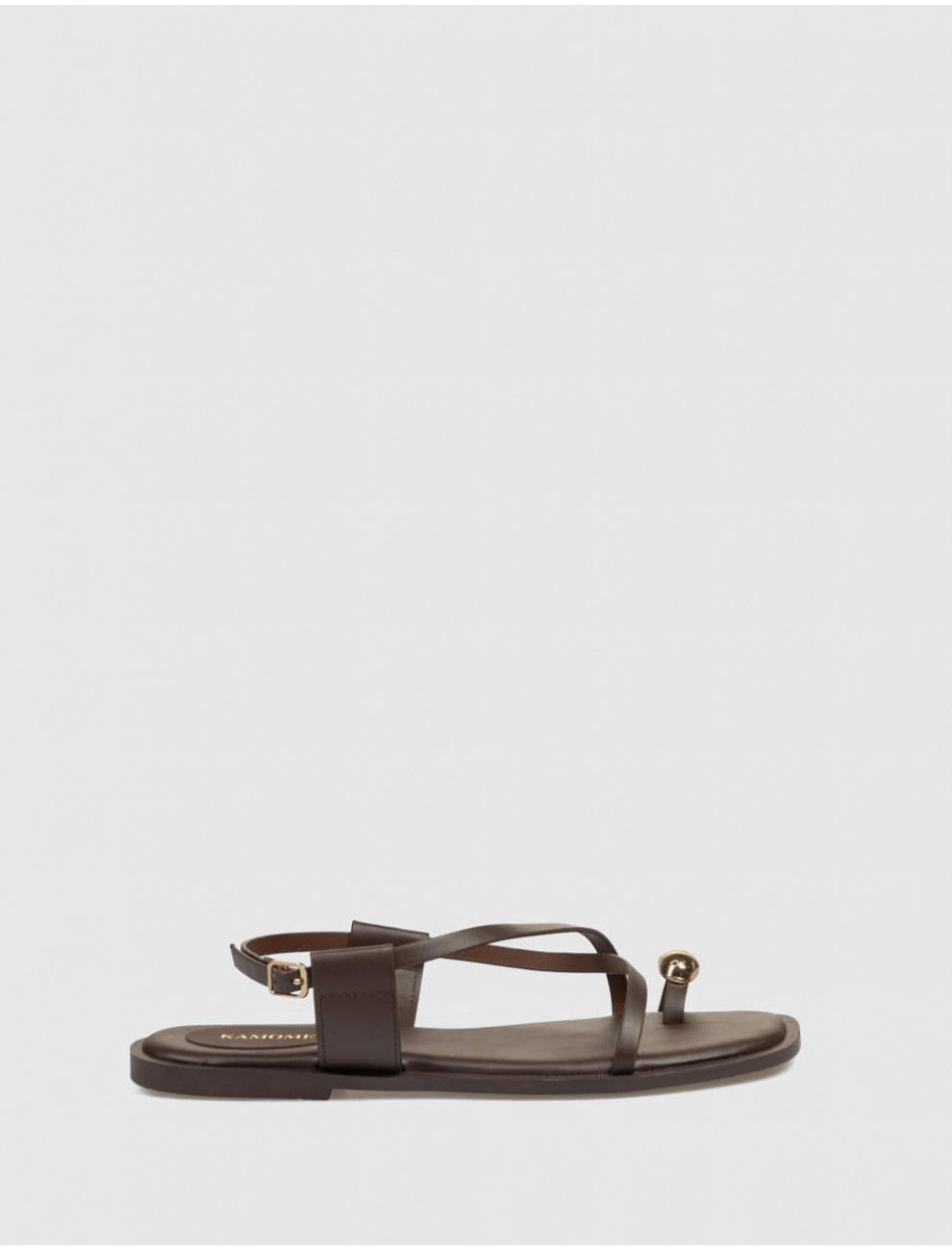 SANDALIA DE DEDO KAMOME TRENDS JOBO MARRoN
