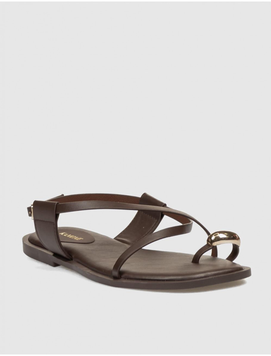 SANDALIA DE DEDO KAMOME TRENDS JOBO MARRoN