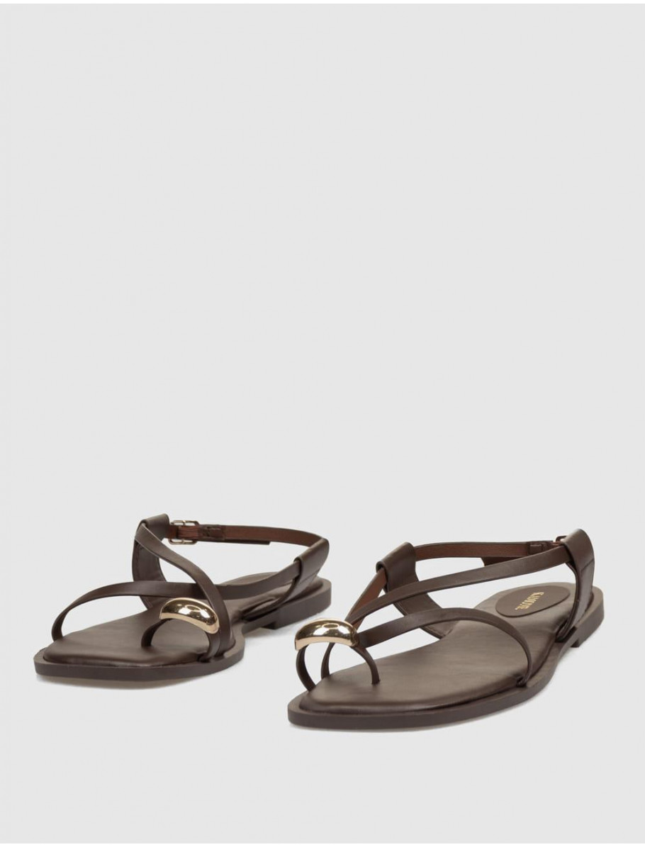 SANDALIA DE DEDO KAMOME TRENDS JOBO MARRoN