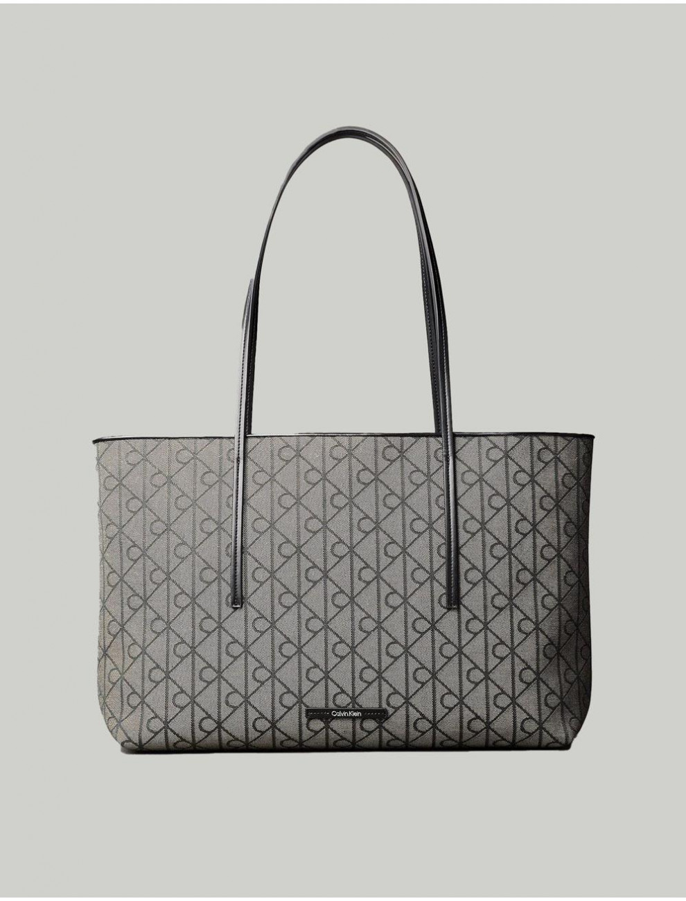 BOLSO CALVIN KLEIN EMBLEM AOP JACQUARD TOTEW POUCH BEIG