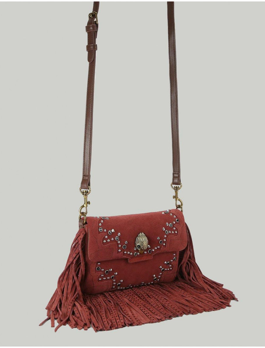 BOLSO KURT GEIGER SM OXFORD FRINGE SHOULDER ROJO NARANJA
