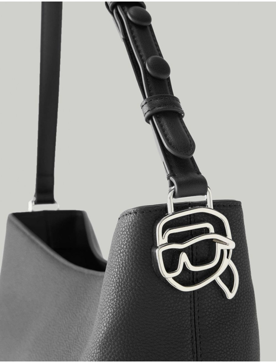 BOLSO KARL LAGERFED IKON PEBBLE SLOUCHY HOBO NEGRO