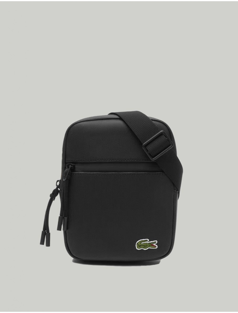 BANDOLERA LACOSTE S FLAT CROSSOVER NEGRO
