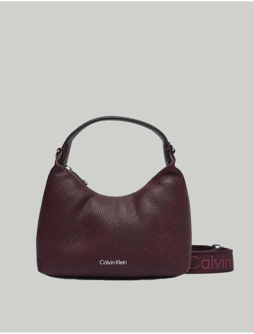 BOLSO CALVIN KLEIN WEBBING STRAP SMALL BAG BURDEOS