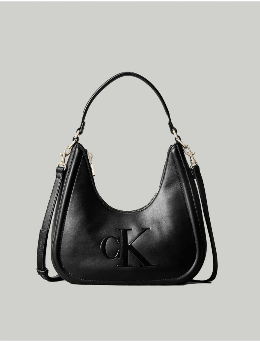 BOLSO CALVIN KLEIN BOLD CK SMALL CRESCENT BAG NEGRO