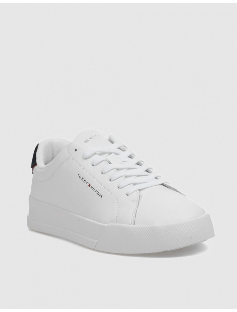 ZAPATILLA TOMMY HILFIGER TH COURT LTH DETAIL ESS BLANCO