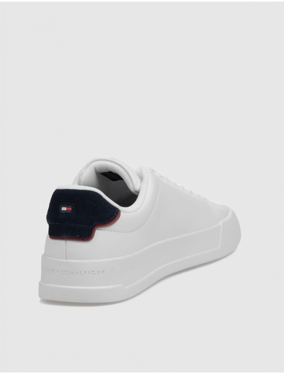 ZAPATILLA TOMMY HILFIGER TH COURT LTH DETAIL ESS BLANCO