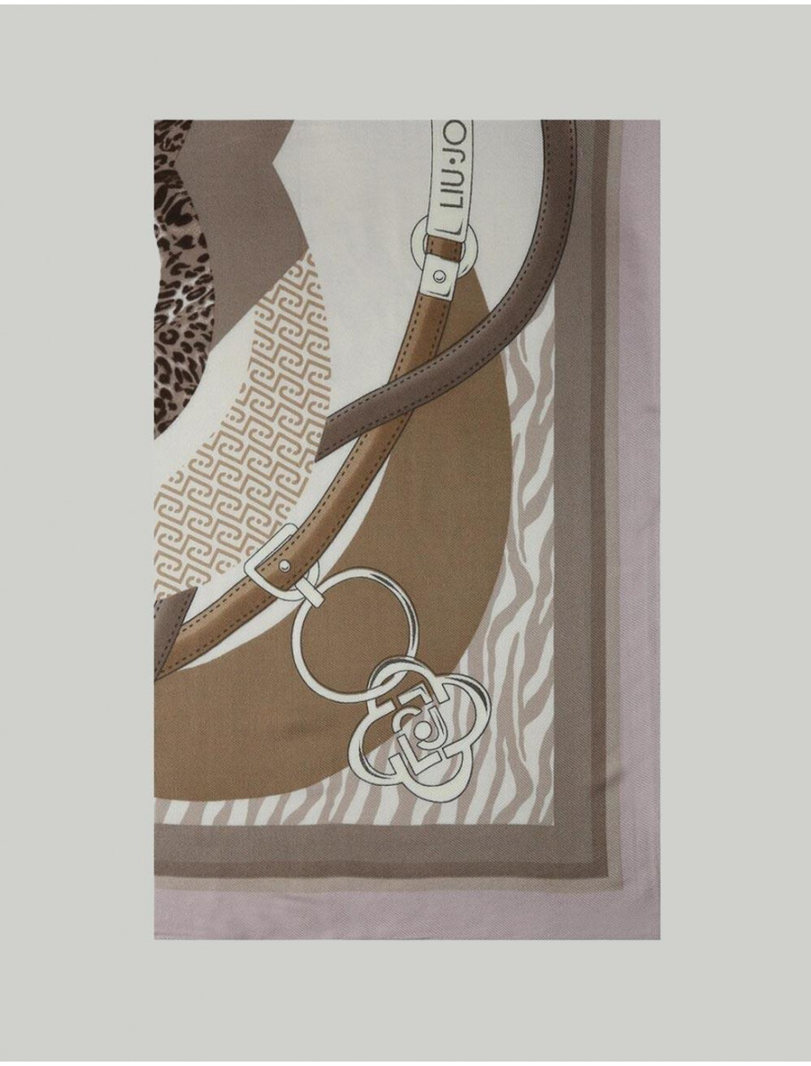 FOULAR LIUJO BOLSOS FOULARD METAL MIX ANIMALIER NATURAL