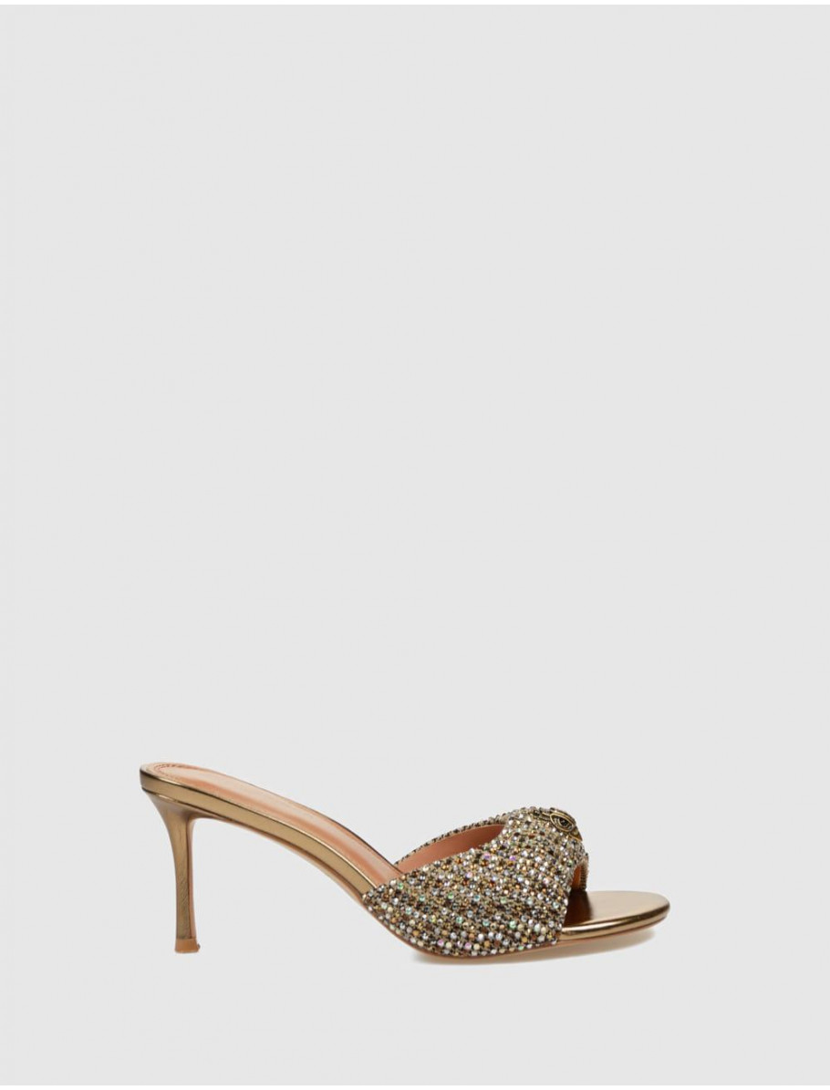 SANDALIA KURT GEIGER OXFORD HEEL MULE 75 BEIG