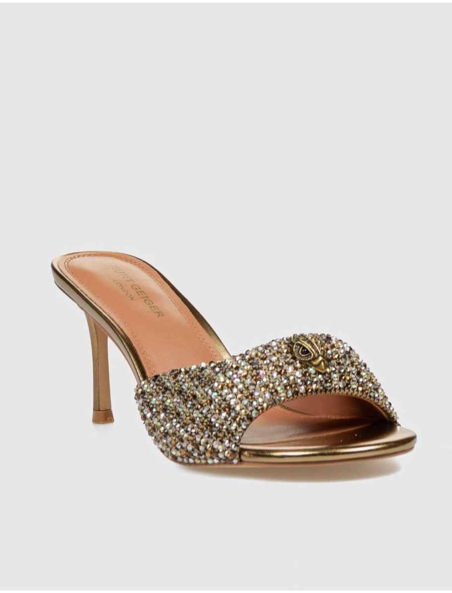 SANDALIA KURT GEIGER OXFORD HEEL MULE 75 BEIG