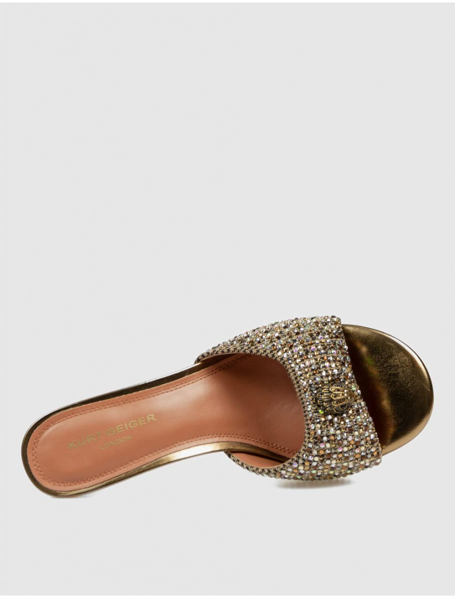 SANDALIA KURT GEIGER OXFORD HEEL MULE 75 BEIG