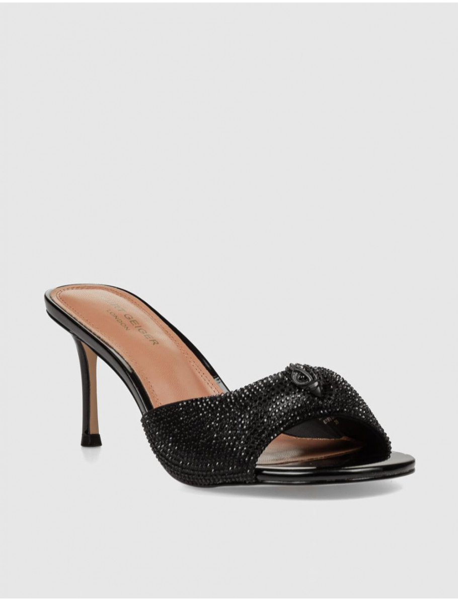 SANDALIA KURT GEIGER OXFORD HEEL MULE DR NEGRO