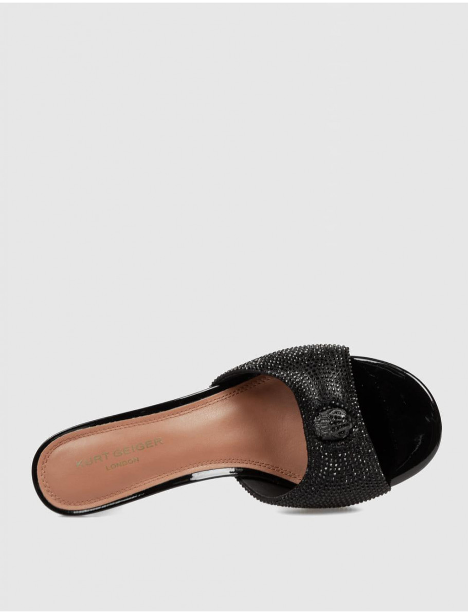 SANDALIA KURT GEIGER OXFORD HEEL MULE DR NEGRO