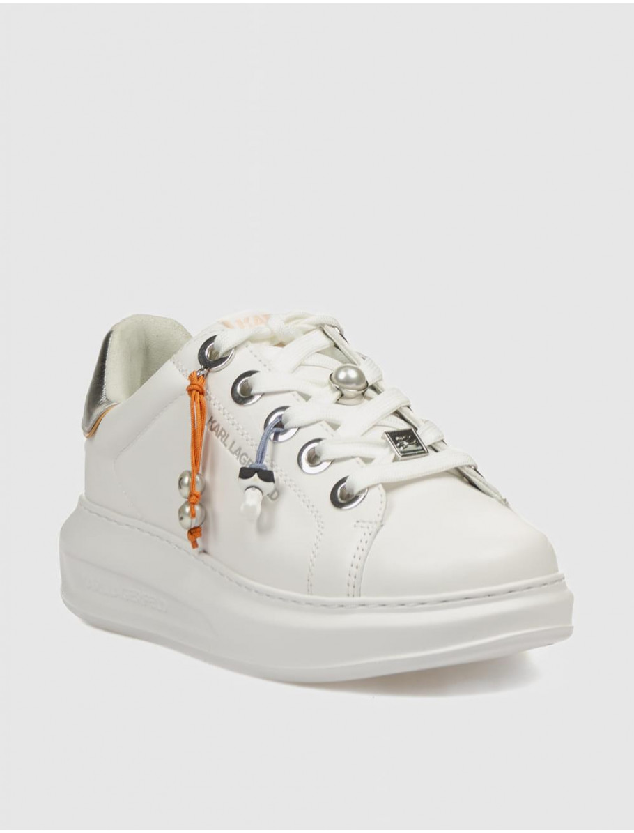 ZAPATILLA KARL LAGERFED KAPRI TASSEL CHARMS BLANCO