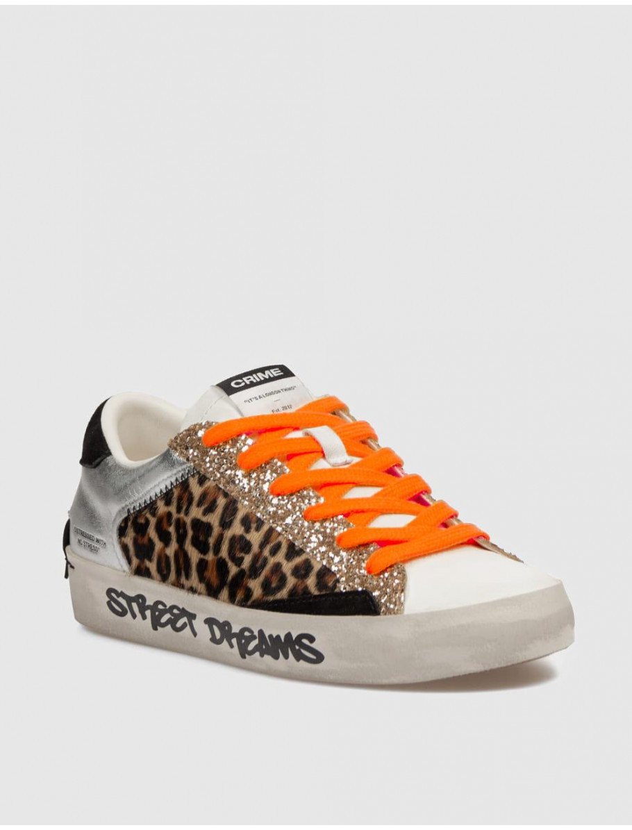 ZAPATILLA CRIME LONDON DISTRESSED LEOPARDO