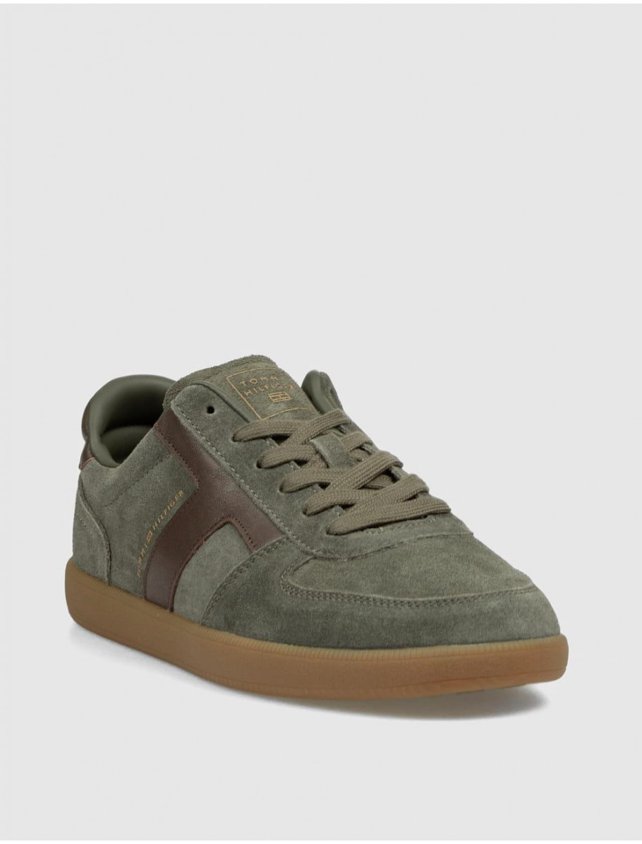 ZAPATILLA TOMMY HILFIGER TH TRIBECA SNEAKER SUEDE VERDE