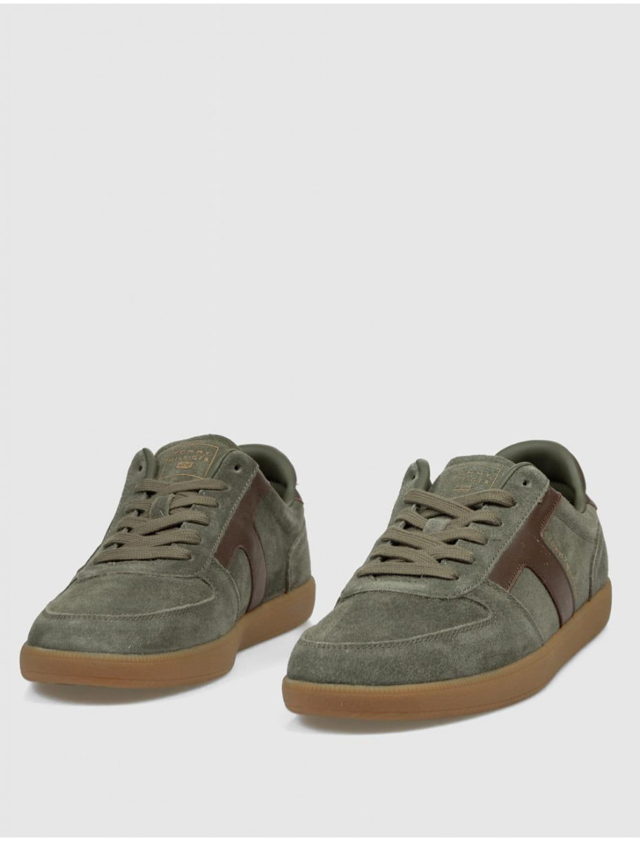 ZAPATILLA TOMMY HILFIGER TH TRIBECA SNEAKER SUEDE VERDE